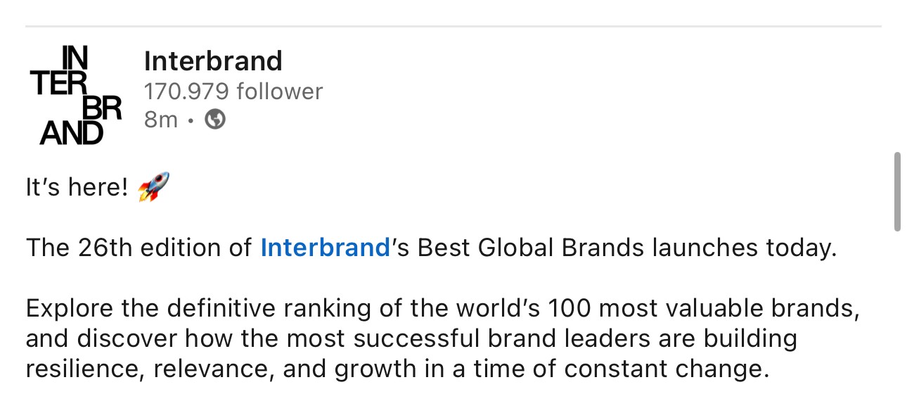 Interbrand — Best Global Brands, 26th edition